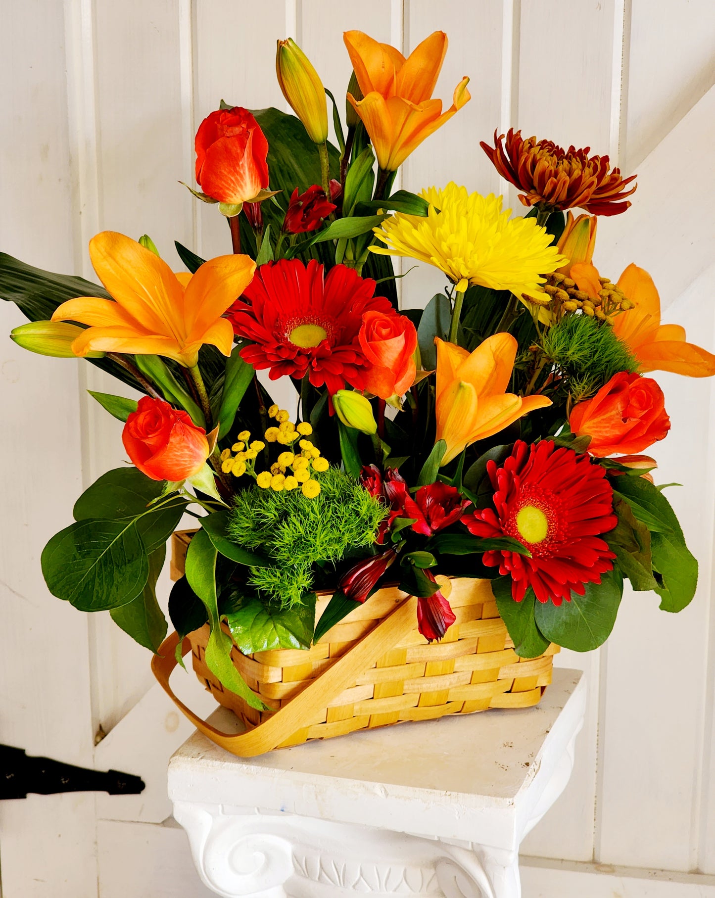 Sunset Floral Basket Arrangement