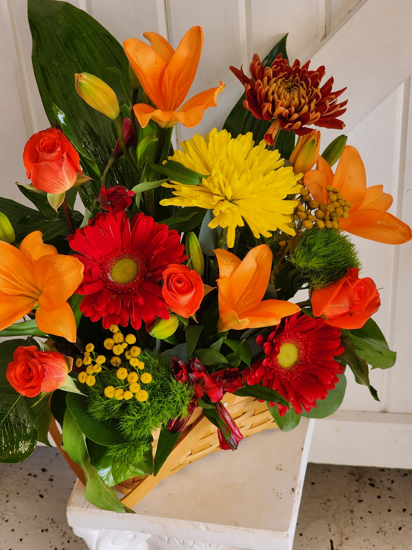Sunset Floral Basket Arrangement