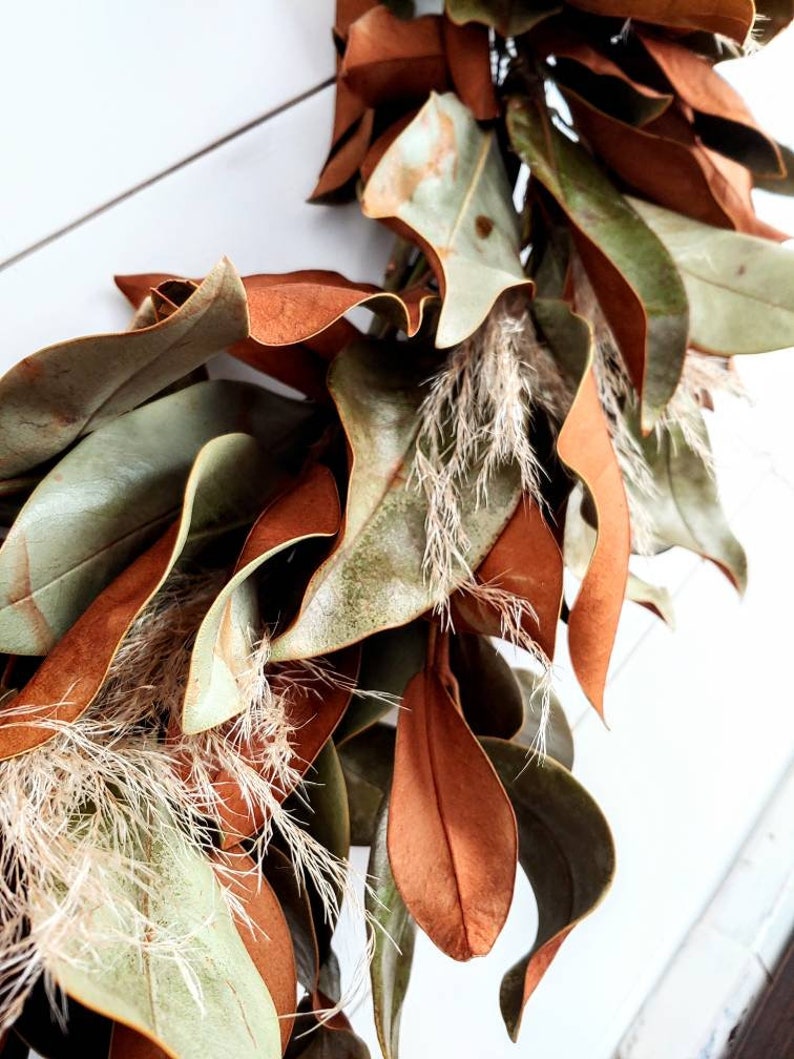 Fresh Magnolia Eucalyptus Wreath With Pompass Grass