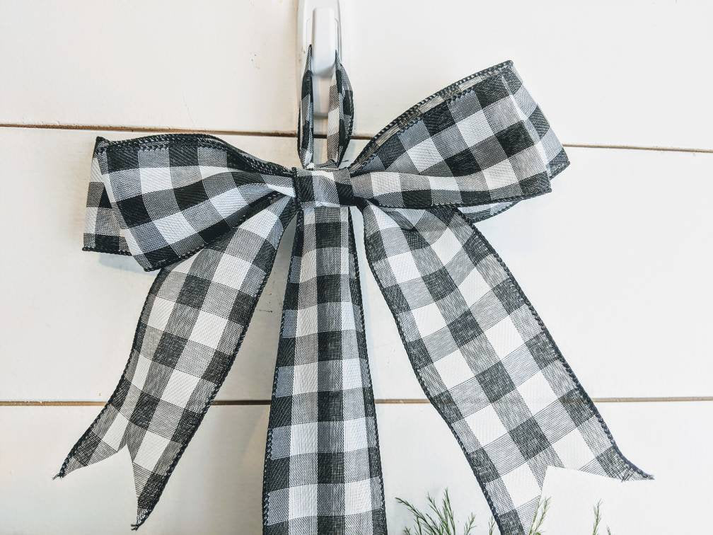 Fresh Eucalyptus Boxwood Wreath for window and door with buffalo plaid bow, Green Wreath, Rustic Wreath, Farmhouse Wreath, Wedding Wreath