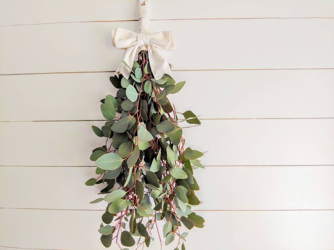 Fresh Eucalyptus Swag Wreath for door, window, or wall, Silver Dollar Eucalyptus, Housewarming Gift