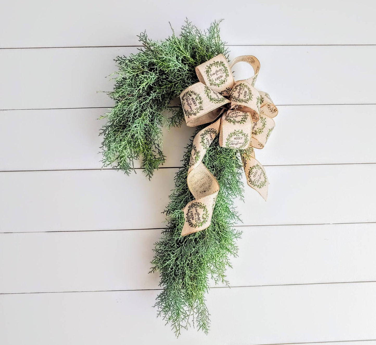 Fresh Cane Evergreen Christmas Wreath