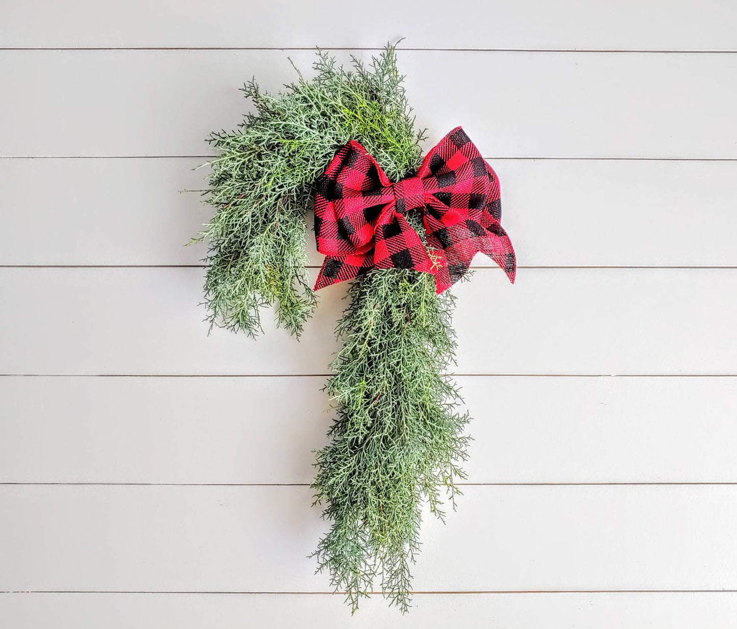 Fresh Cane Evergreen Christmas Wreath