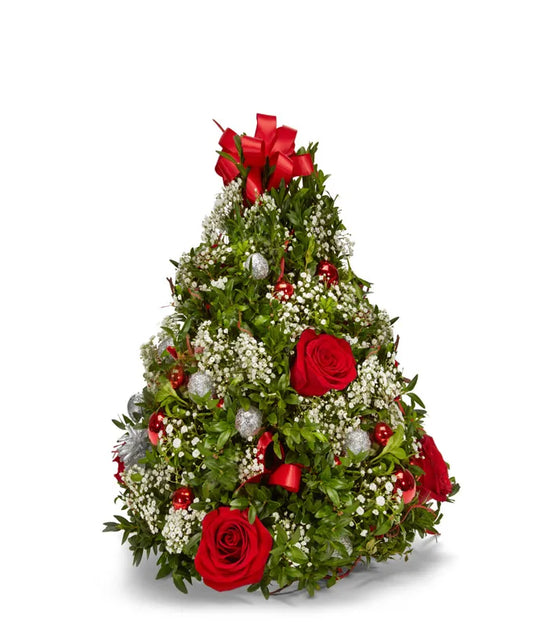 Evergreen 18" Fresh Floral Christmas Tree Arrangement