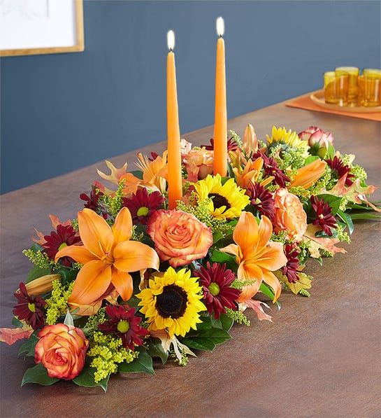 Fall Harvest Candle Table Arrangement