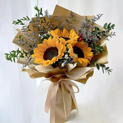 Handtied Bouquet Of Sunflowers