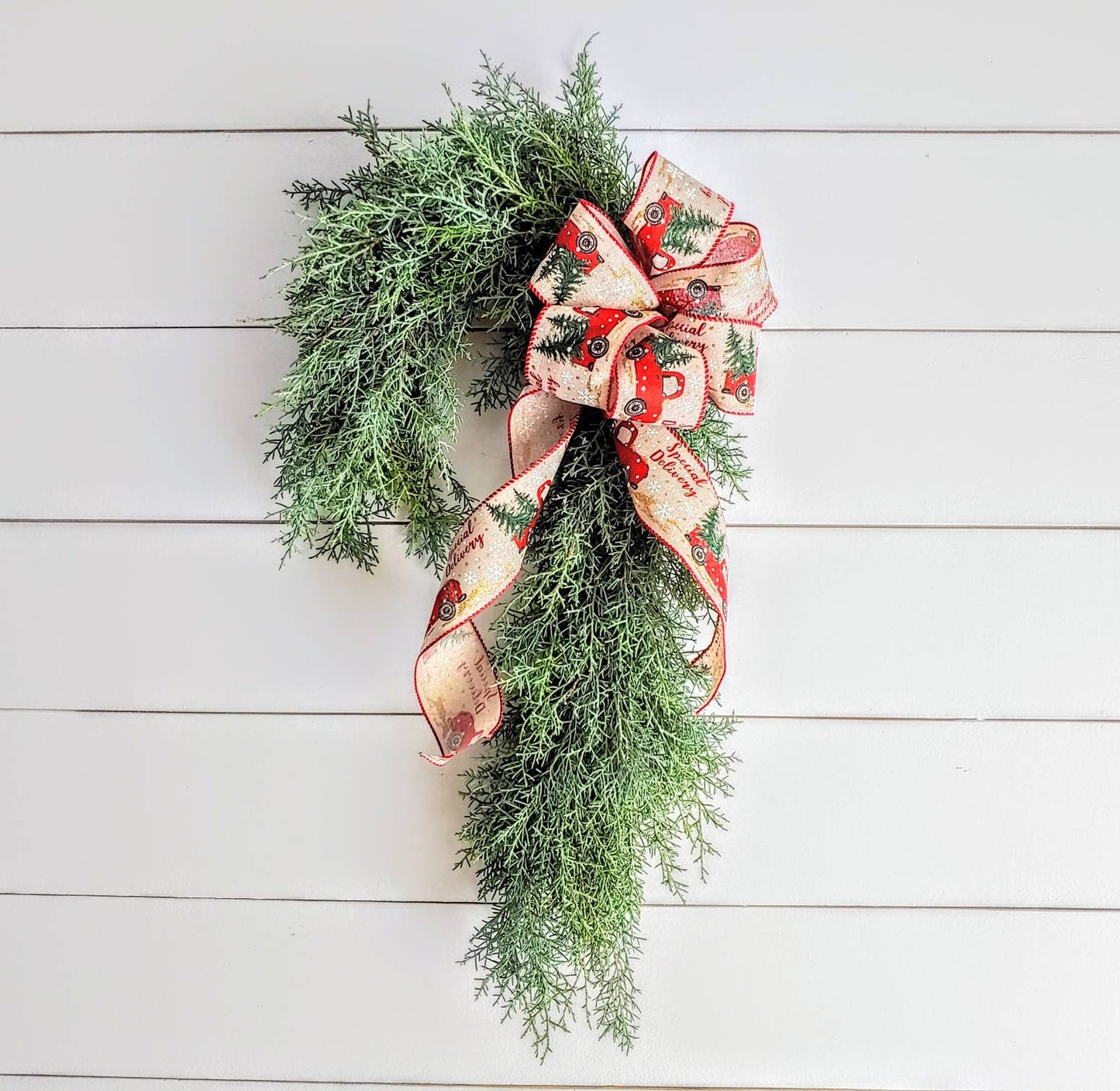 Fresh Cane Evergreen Christmas Wreath