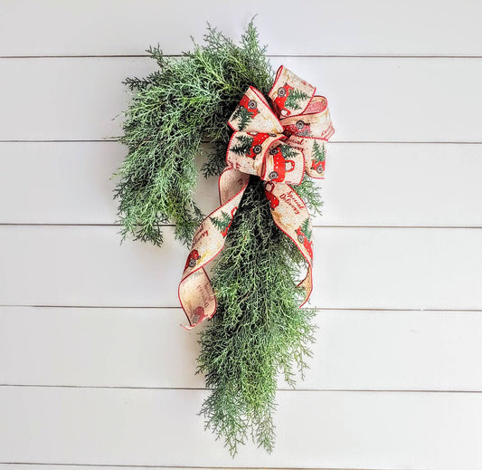 Fresh Cane Evergreen Christmas Wreath